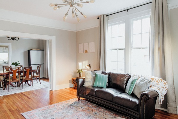 Check out this large living room with dining on the other side.