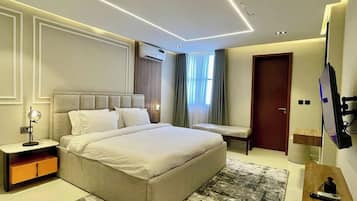 Standard Apartment, Balcony, City View | In-room safe, desk, laptop workspace, blackout curtains