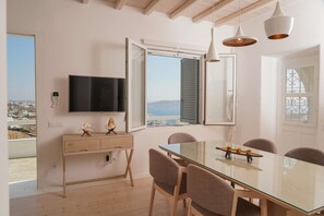 Dining - Aether Mykonos 5BR Villa with Port & Town Views (Tourlos)