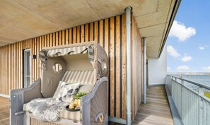 Terrace/patio - Admiralskoje - Sea view, sauna, wood-burning stove, beach chair, parking space (Olpenitz)