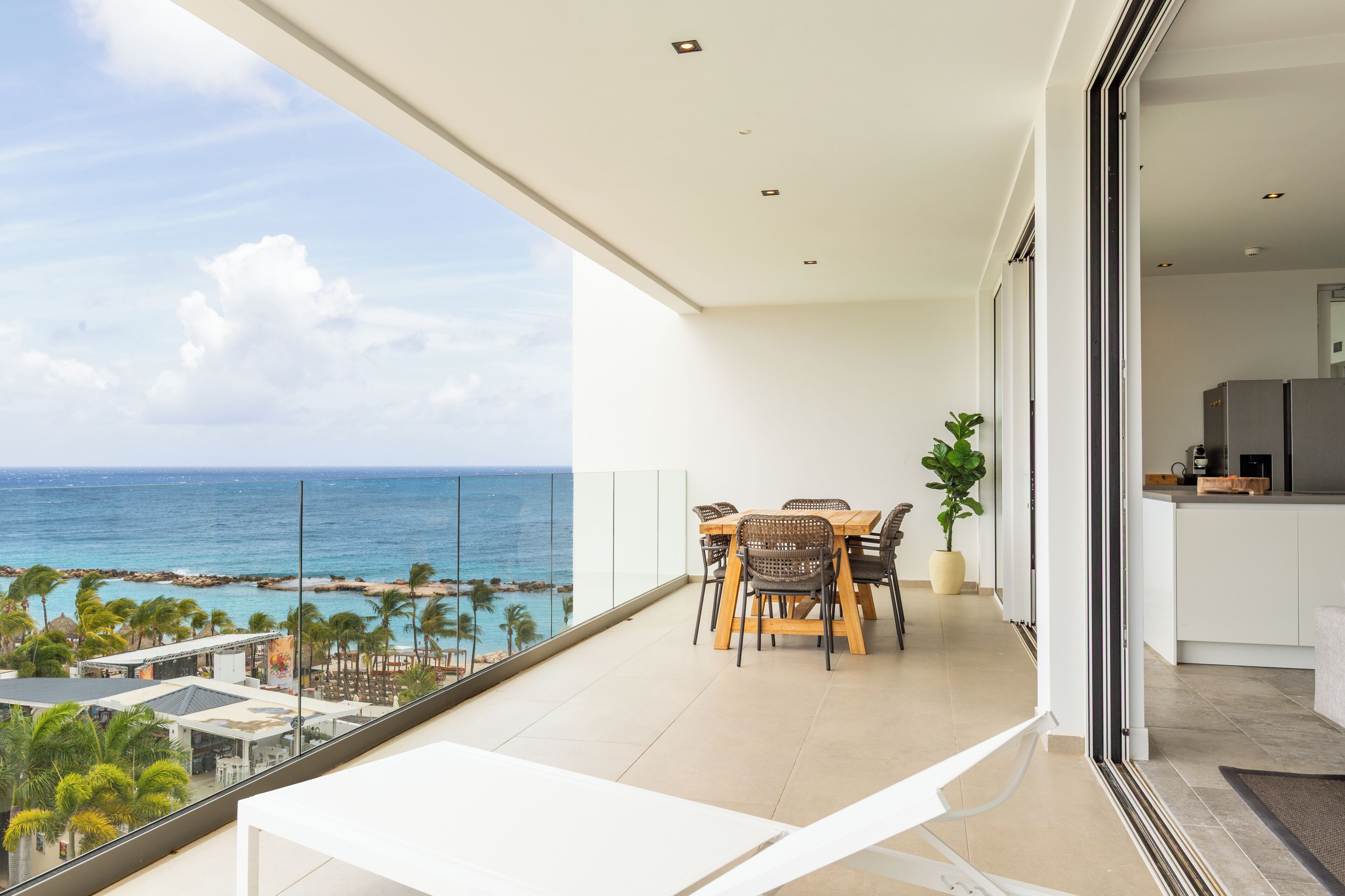 Deluxe Apartment, 2 Bedrooms, Balcony, Sea View | Terrace/patio