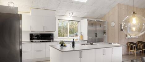 Jääkaappi, uuni, liesi, kahvin-/teenkeitin