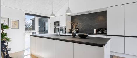 Fridge, oven, stovetop, coffee/tea maker