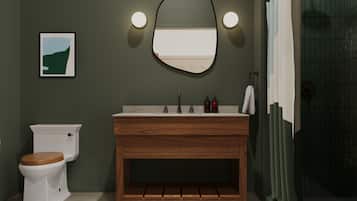 Vierbettzimmer, rollstuhlgeeignete Dusche | Badezimmer