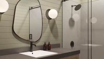 Cabin | Bathroom | Shower, free toiletries, hair dryer, towels