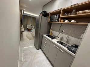 Basic Apartment | Private kitchen - Oceanfront Studio in Condominium Ops0337 (Salvador)