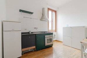 Fridge, microwave, dishwasher, toaster