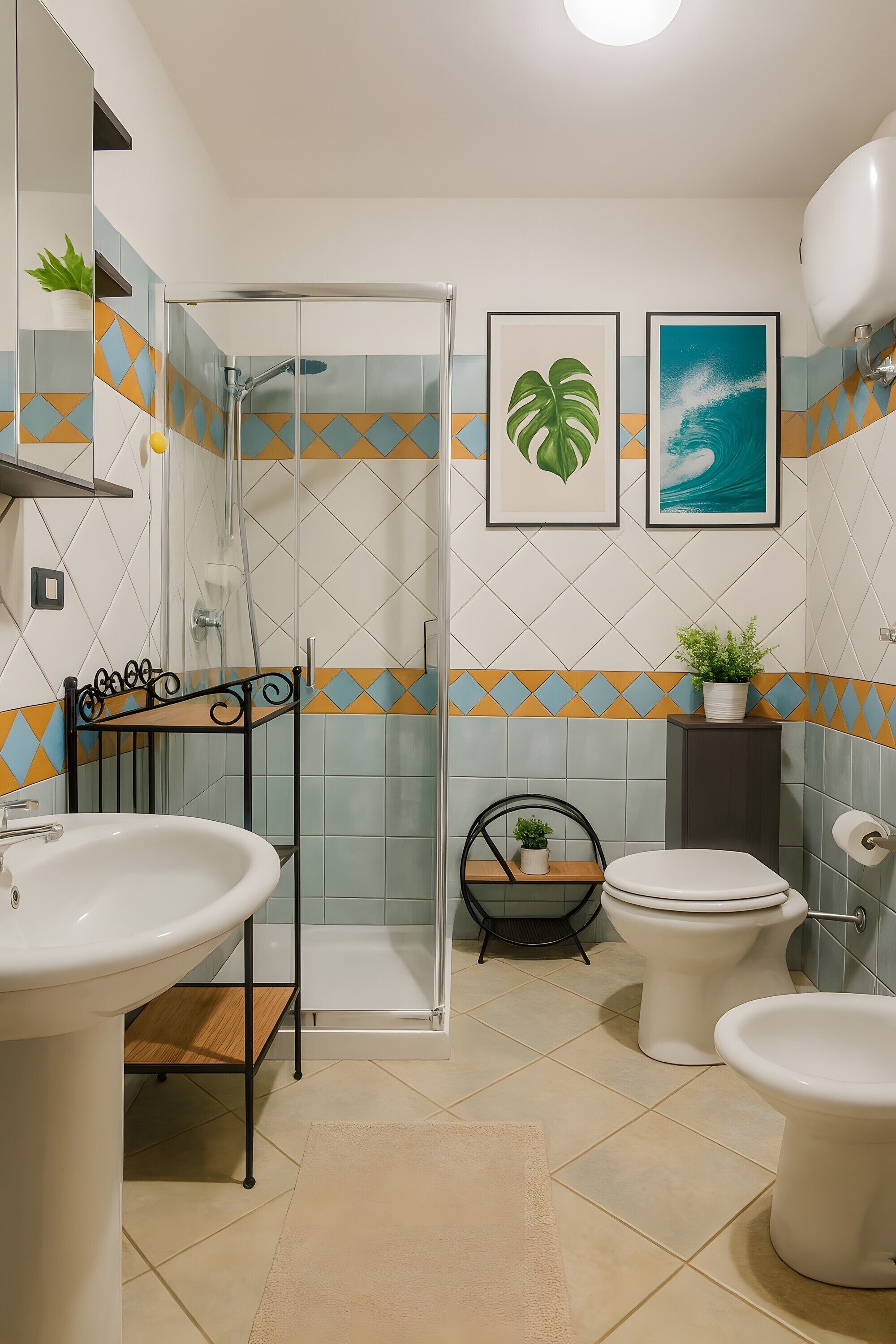 Douche, serviettes fournies