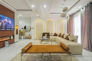 Economy Apartment, Balcony, City View | Living area - Bedazzle Shortlets  (Lekki)