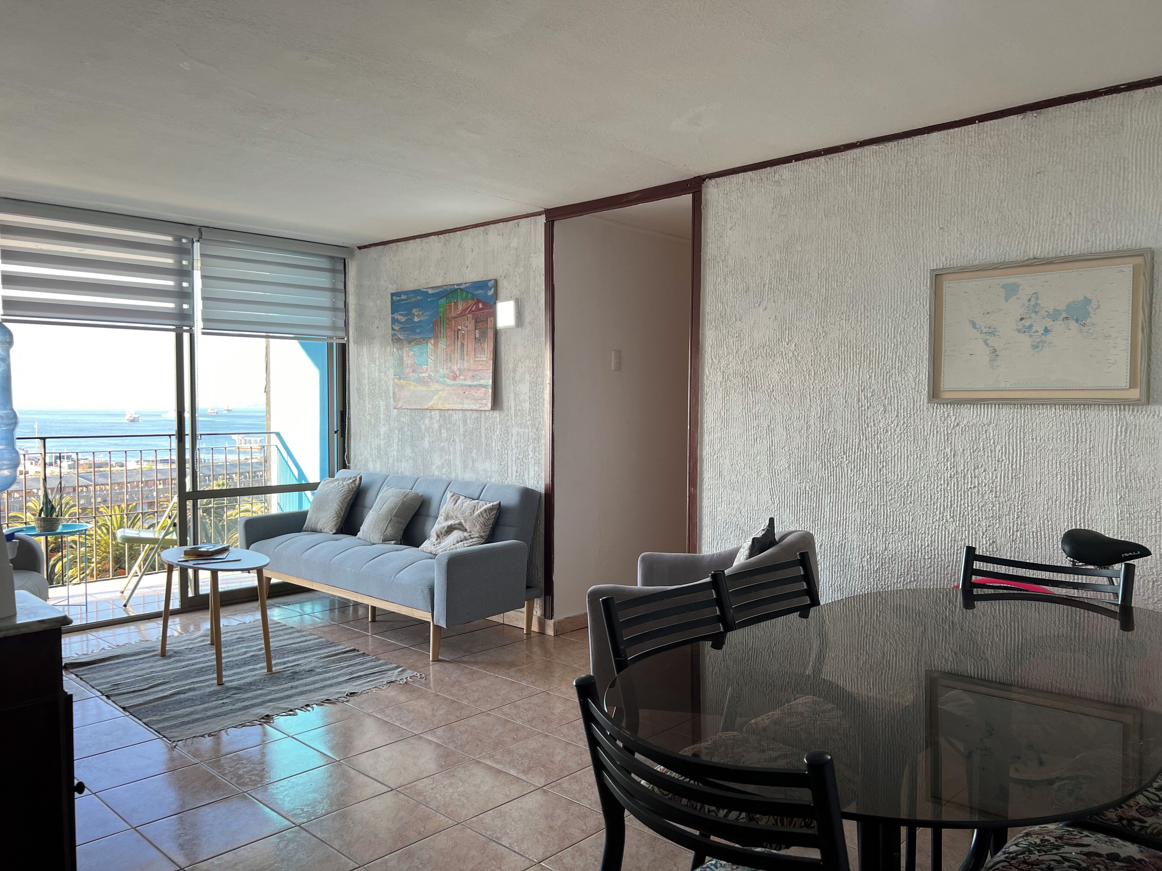 Apartemen Keluarga, balkon, pemandangan laut | Ruang makan