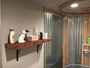 Hair dryer, towels, soap, toilet paper - Basement Apartment in Germantown, Louisville, KY (Louisville)