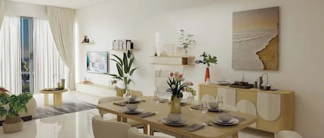 Eenvoudige kamer, uitzicht op stad | Een kluis op de kamer, een bureau, een laptopwerkplek