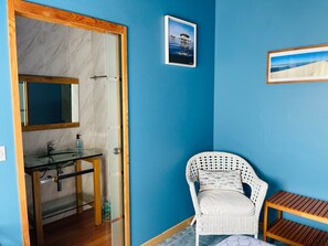 Interior - Guest Room “Chambre du bas” with Shared Pool, Terrace, and Wi-Fi (Mios)