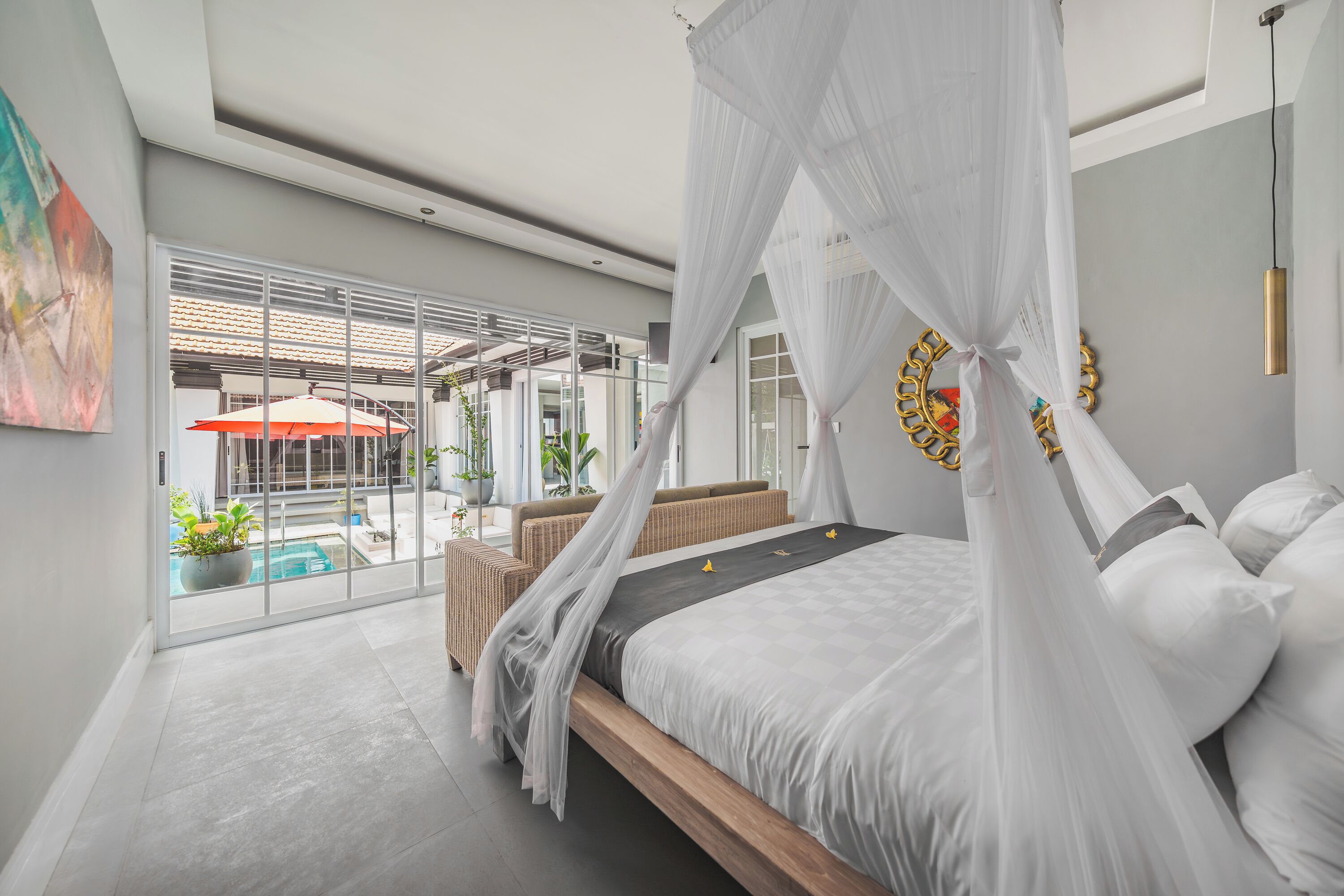 Villa Deluxe, 4 chambres, piscine privée, vue piscine | Vue de la chambre