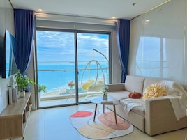 Apartment, 3 Bedrooms, Balcony, Beach View | Living area | 45-inch Smart TV with digital channels, Netflix, streaming services