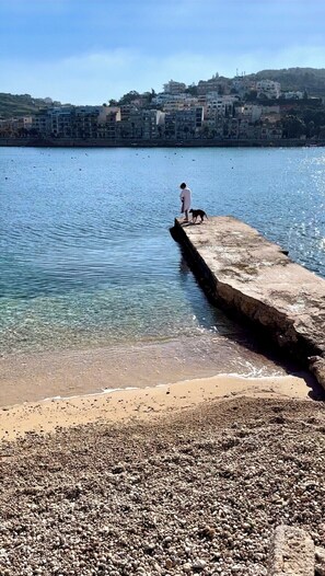 Beach/ocean view - Modern SEAFRONT 2BR APT w Terrace & View (St. Paul's Bay)