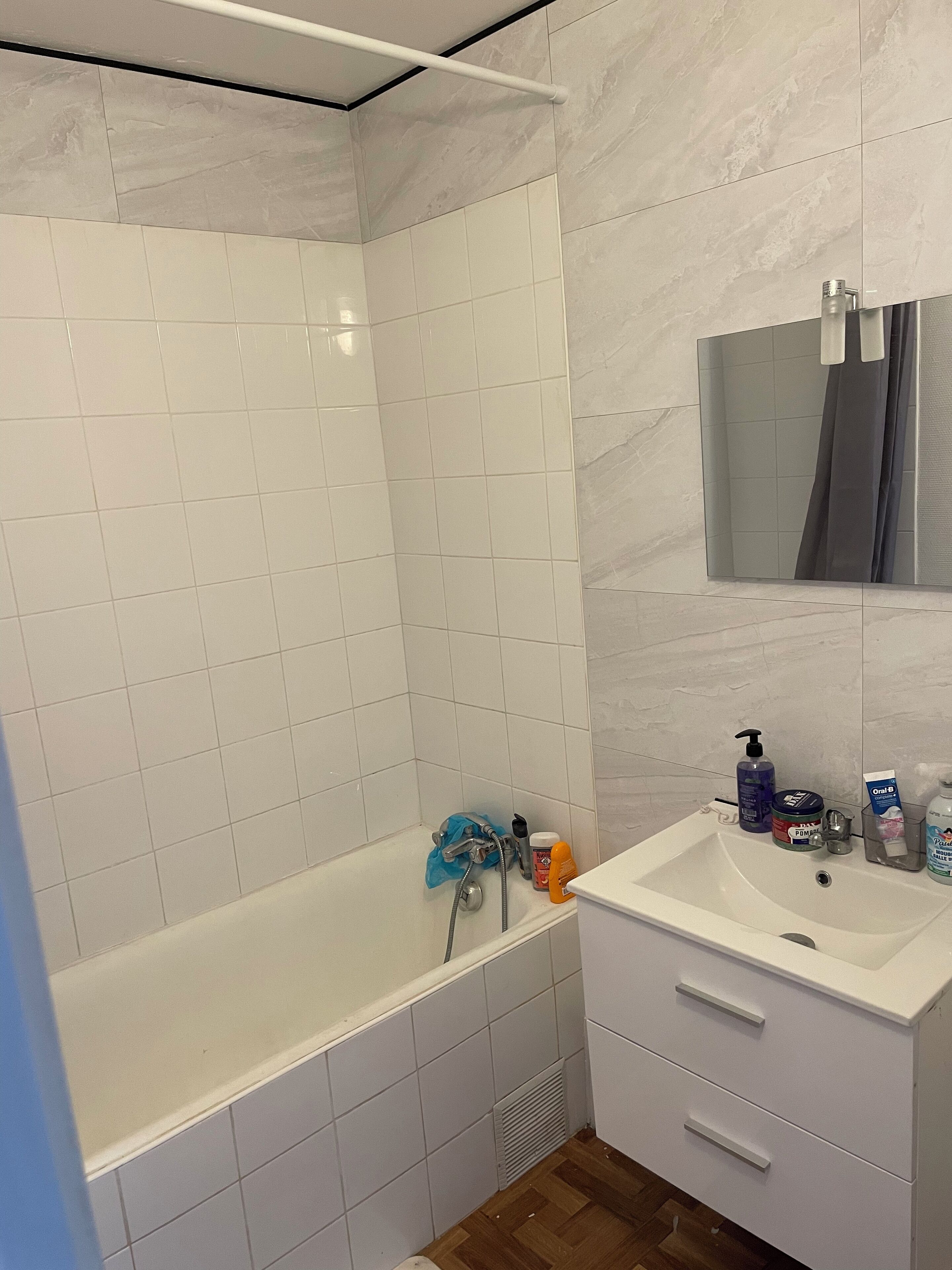 Secador de pelo, toallas y papel higiénico