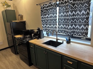 Fridge, microwave, oven, stovetop - Modern & Cozy Downtown Retreat (Iron Mountain)