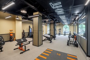 Fitness facility - Corporate apartment with 2 bedrooms and fantastic view of lake and skyline (Chicago)
