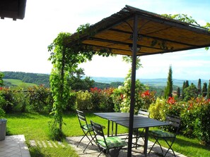 Outdoor dining - Villetta Pia overlooking Val d'Orcia (Radicofani)