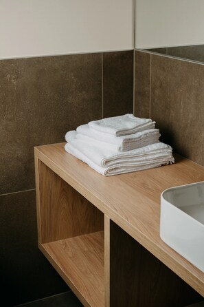 Dusche, Haartrockner, Handtücher