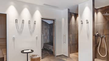 Dusche, Haartrockner, Handtücher