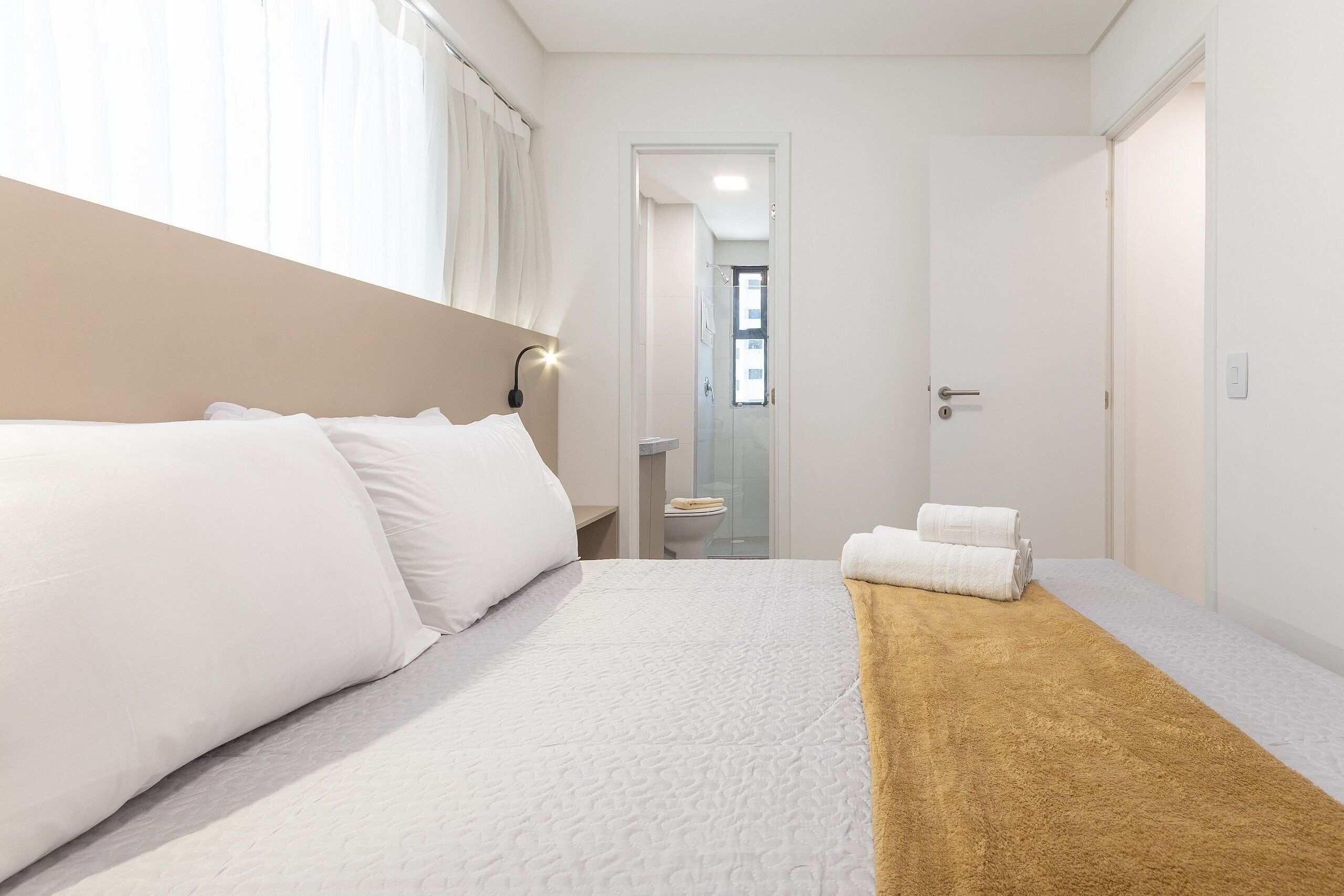 2 bedrooms, laptop workspace, blackout curtains, iron/ironing board