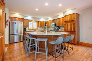 Fridge, microwave, oven, stovetop - Dog Friendly Lakefront Home w/ Pool & Hot Tub! (Swanton)