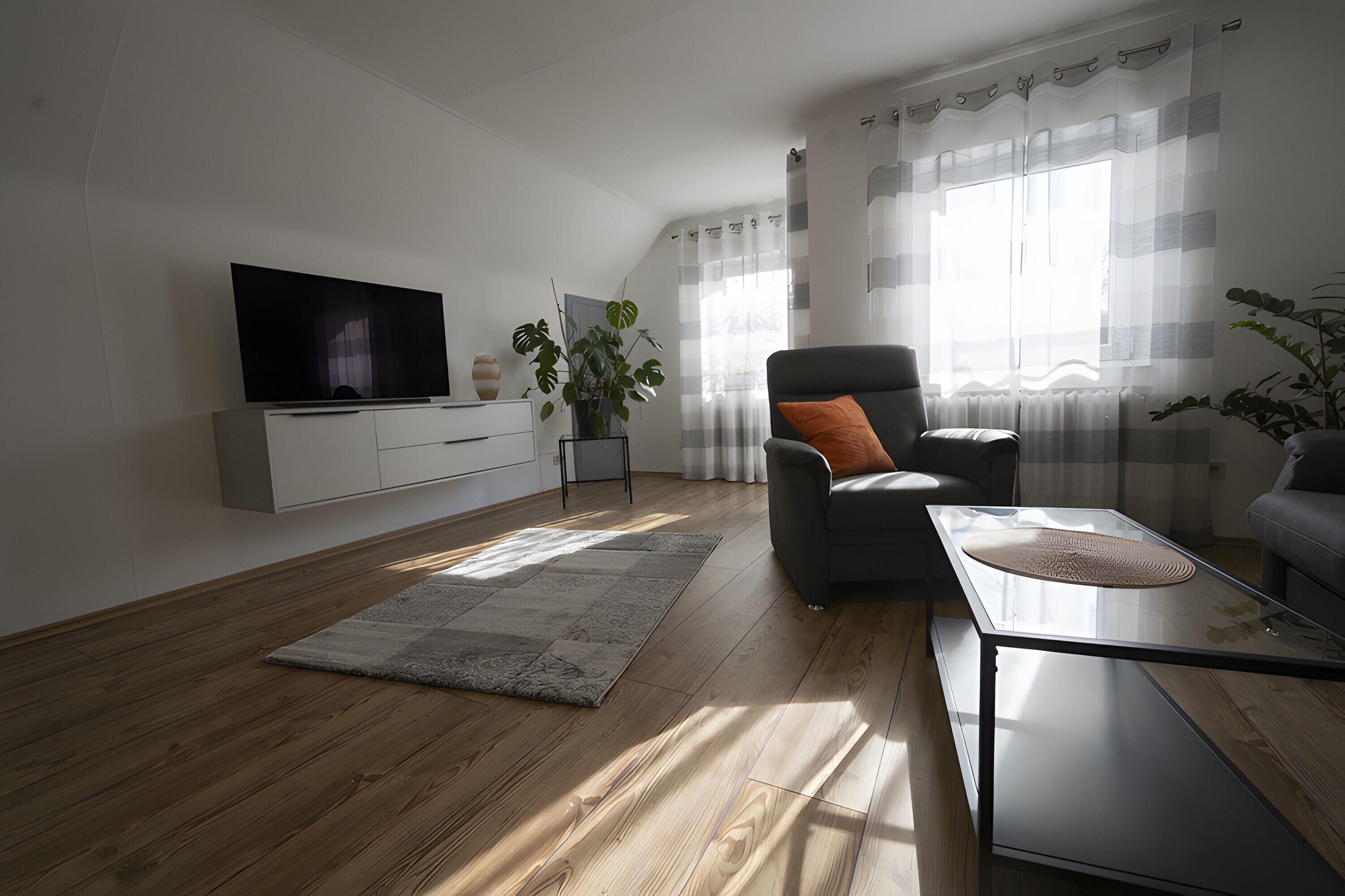 Een televisie en een tafeltennistafel