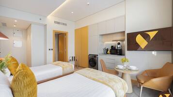 Luxury Studio, Balcony, City View | Iron/ironing board, free WiFi