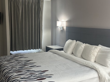 Escritorio, cortinas opacas, wifi gratis y ropa de cama. Red Roof Inn Media