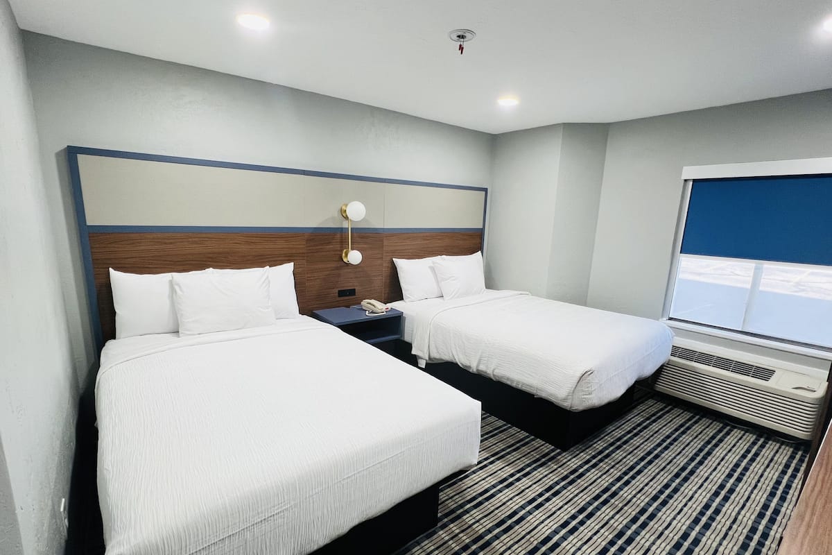 Room, 2 Double Beds, Non Smoking | Premium bedding, blackout drapes, iron/ironing board