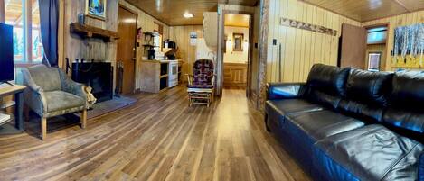 TV, fireplace, DVD player, foosball