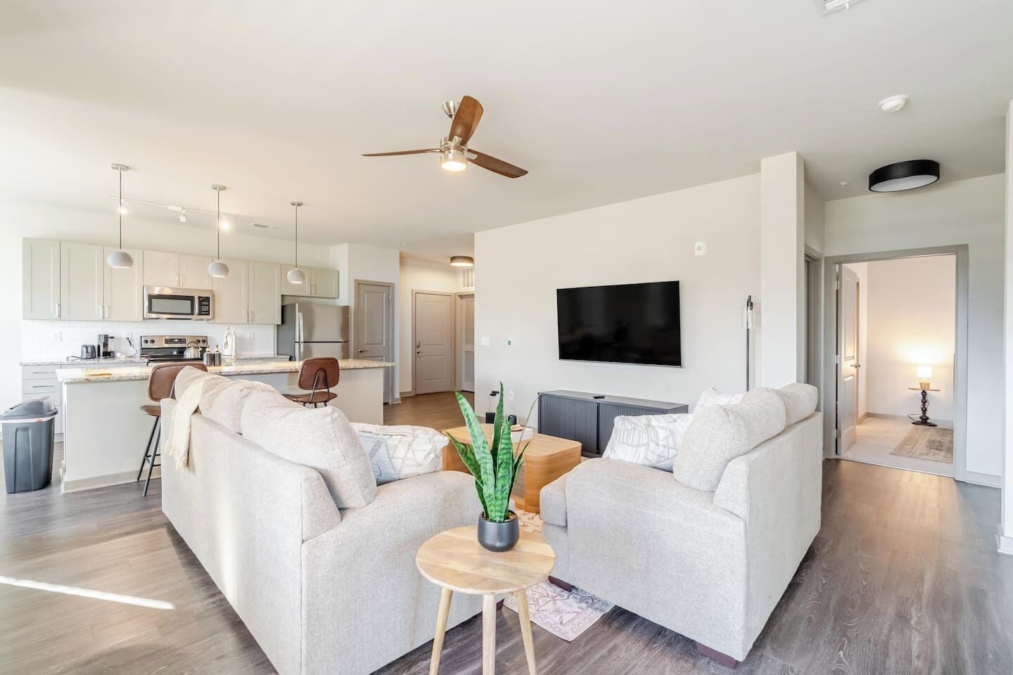 Televisión y chimenea 