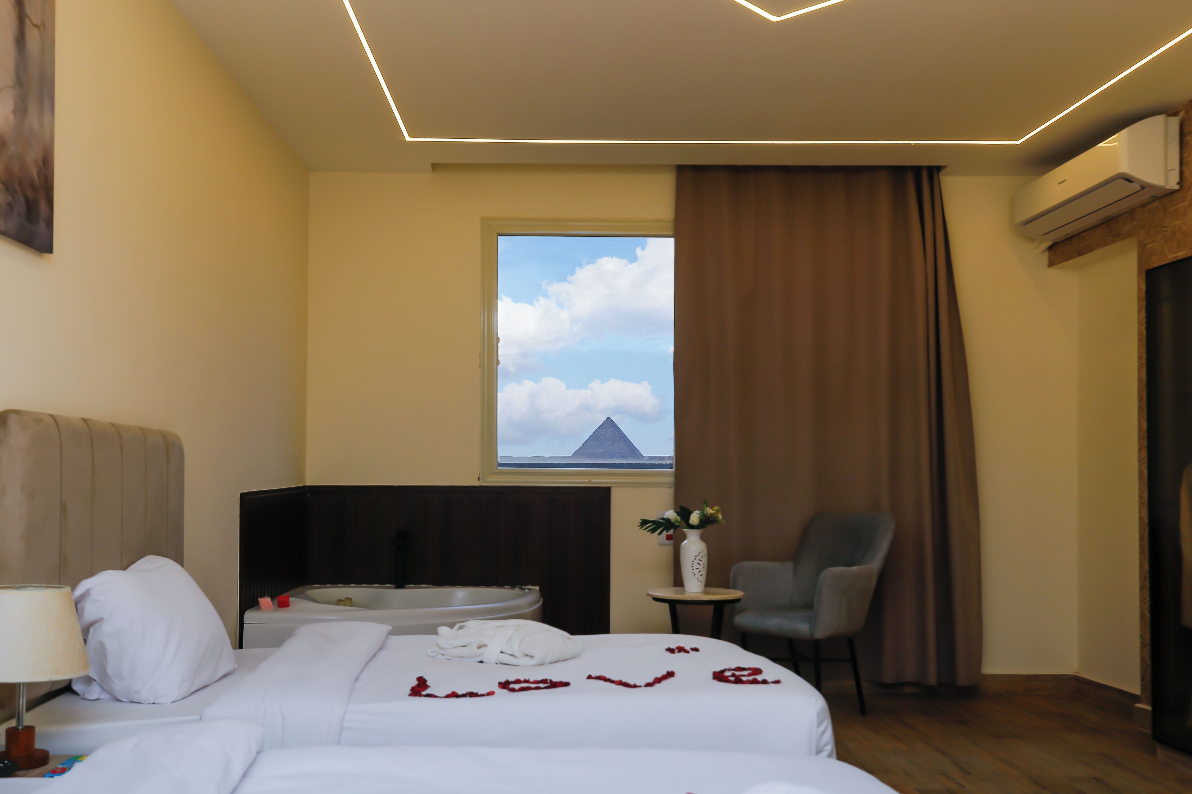 In-room safe, desk, laptop workspace, soundproofing