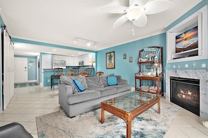 TV, fireplace, stereo - Two Bedroom Updated Condo with Great Amenities (Ocean City)