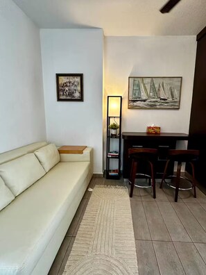 Living area - 4th floor Studio:Pool & Lagoon in Condado! (San Juan)