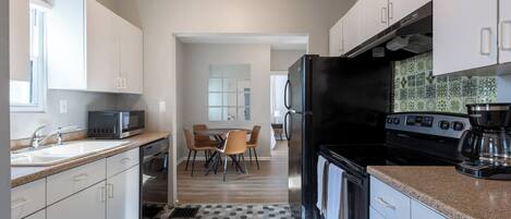 Microwave, oven, stovetop, dishwasher