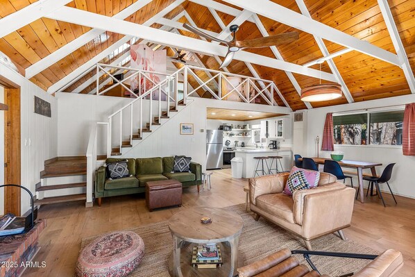 Living area - Modern Cozy Cabin - Munds Park Escape w/ Deck & Fireplace (Sedona)