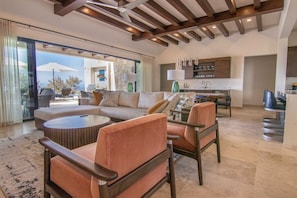 TV, stereo - 4BR Fairway + Ocean Views | Golf Cart + Transfers (Cabo San Lucas)