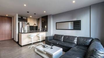 Luxe appartement, uitzicht op de stad | Woonruimte