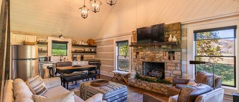 Smart-tv och eldstad