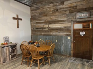 Dining - Cedar Ridge Ranch Barndominium/Cozy Rustic 3-Bedroom with Wood-Burning Stove (Hutchinson)