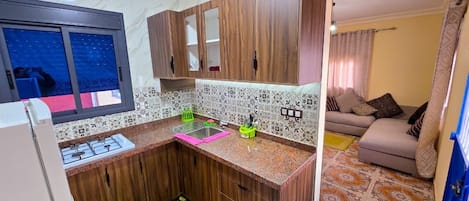 經典公寓, 部分海景 | 私人廚房 | 大型雪櫃/冰箱、焗爐、爐具、廚房用具/餐具/器皿