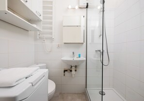 Ducha, secador de pelo, toallas