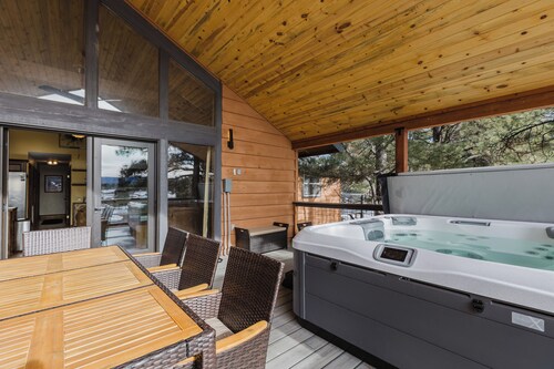 Spacious Mountain Escape w/ Deck, Hot Tub, Views & Room for 12