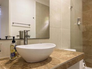 Shower, hair dryer, shampoo - Playa del Carmen 3BR Apt - Pool & Garden (Playa del Carmen)