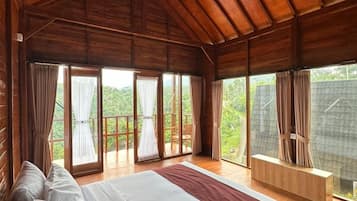 Villa, balcon, vue colline