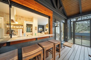 Fridge, microwave, oven, dishwasher - High-End Craft Cabin w/ Brook: Designer Fireplace & Sunroom (Blowing Rock)