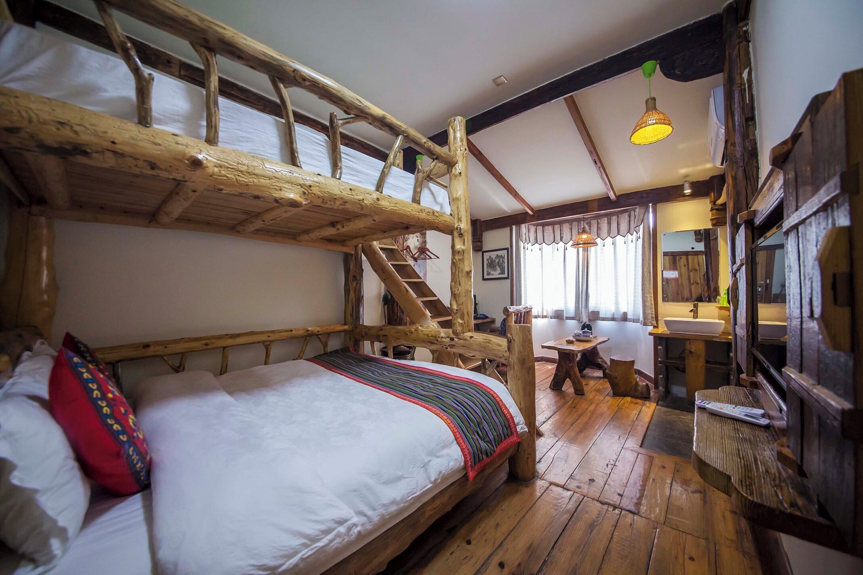 Family Triple Room, Mountain View | Desk, laptop workspace, blackout drapes, free WiFi